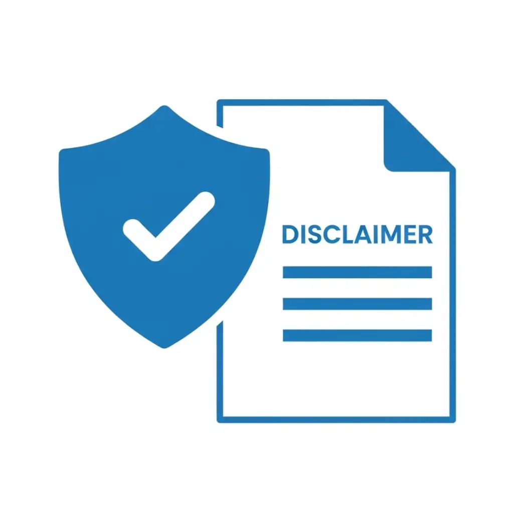 Disclaimer Generator app icon - legal shield protecting document