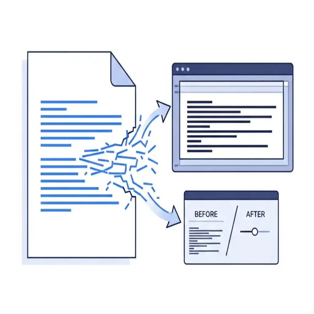 Remove Line Breaks Tool icon - lines merging into continuous text.