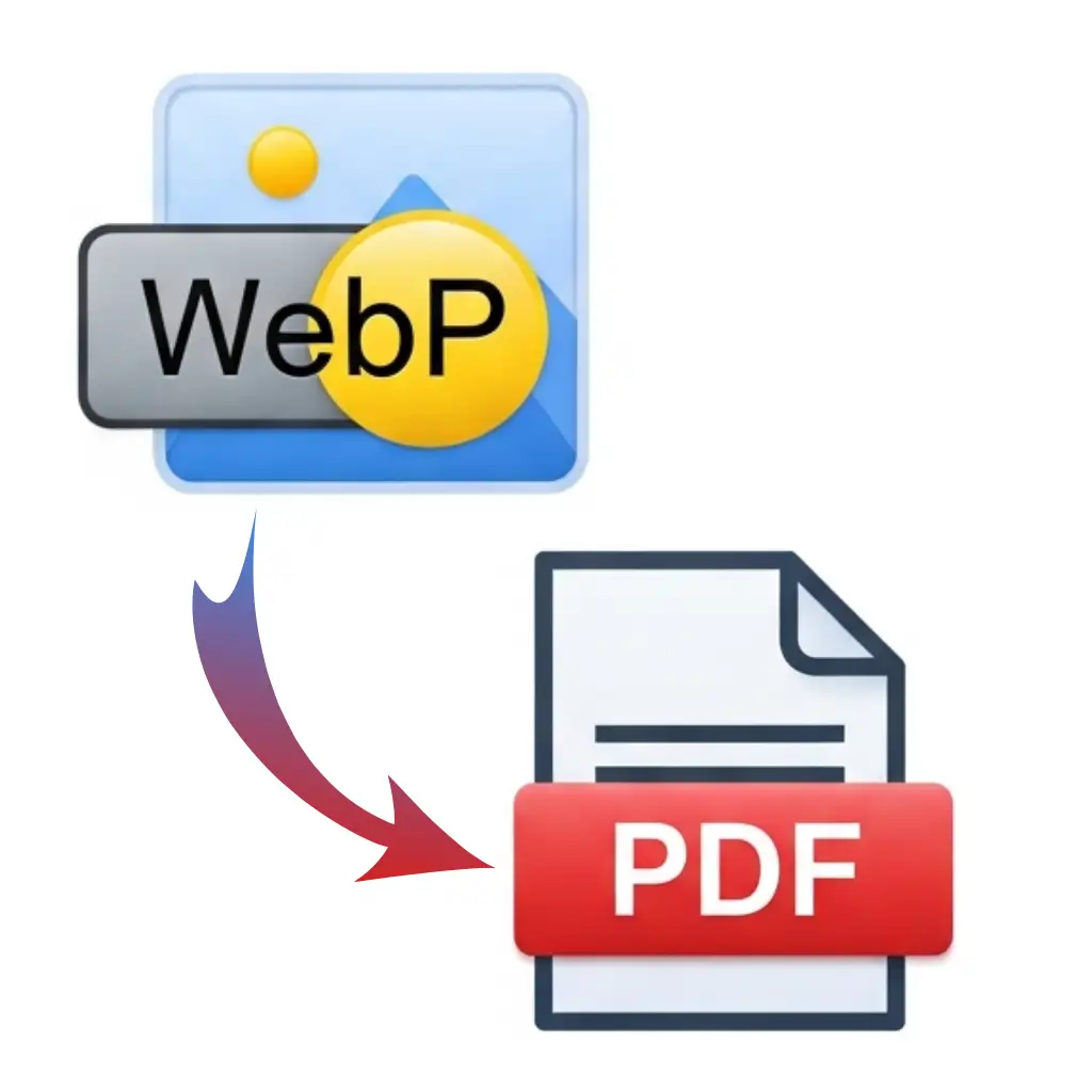 WebP to PDF Converter Tool Icon - Convert WebP images to PDF documents