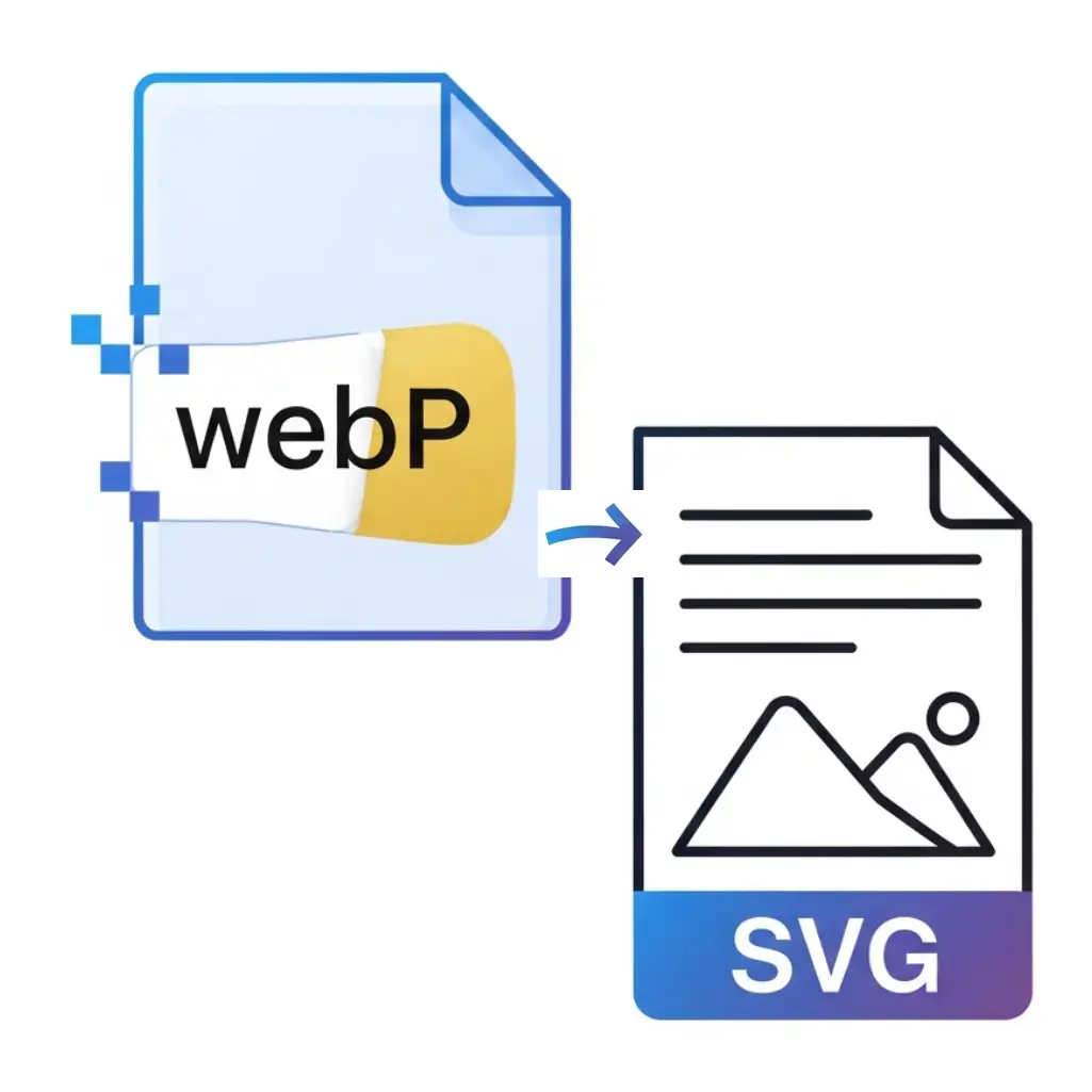 WebP To SVG Converter App Icon - File format conversion tool
