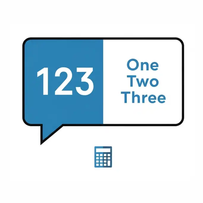 Number to Word Converter icon showing digit to text conversion.